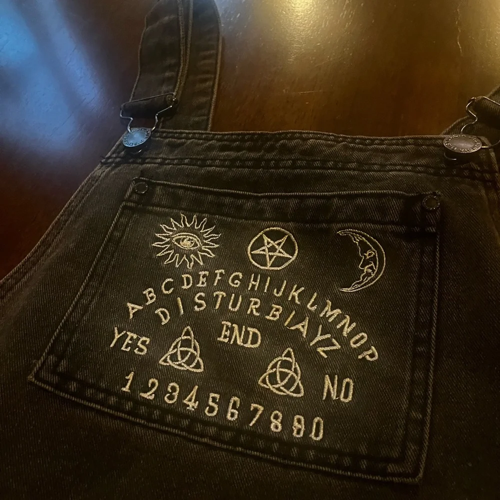 Disturbia Black Embroidered Ouija Overall Dress - Picture 9 of 11